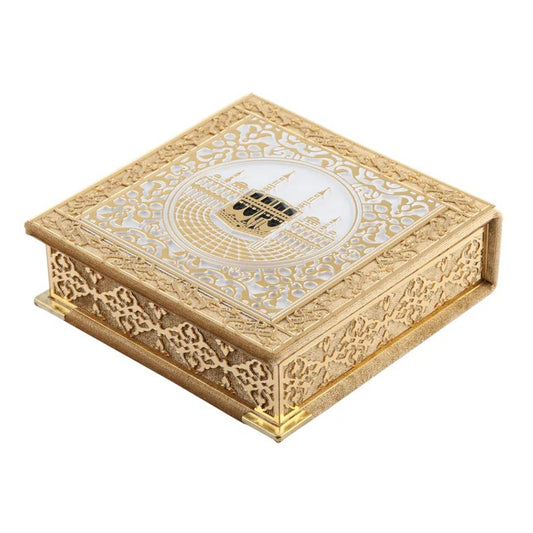 Kabe Ayrıntılı Gold Pleksili Kuran-ı Kerim Tesbih Kutusu