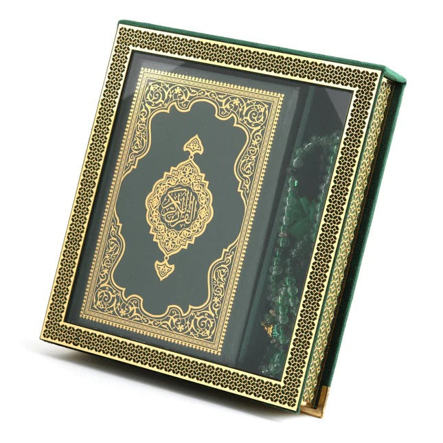 Kadife Kaplı Kuran-ı Kerim Tesbih Kutusu