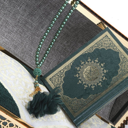 Hediyelik Seccade Kuran-ı Kerim Tesbih Sandık Set